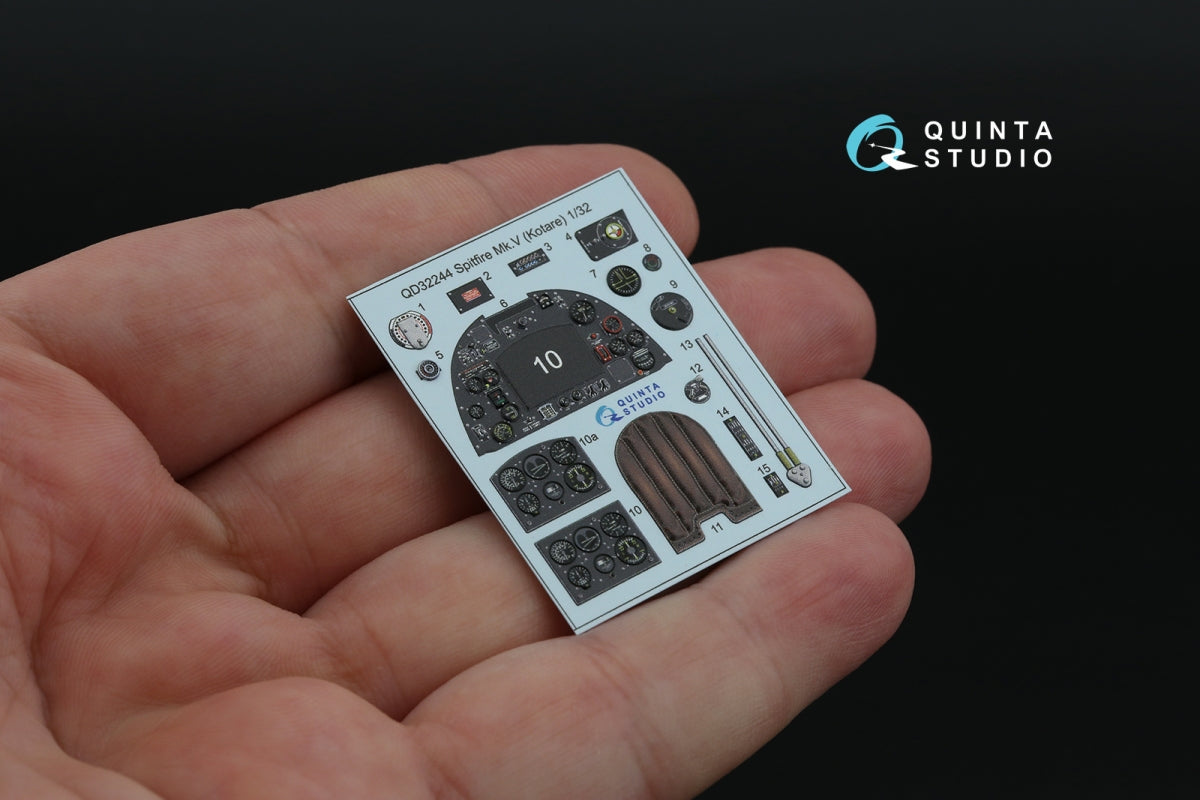Quinta Studio QD32244 Spitfire Mk.V 3D-Printed &amp;amp; colored Interior on decal paper (Kotare) 1/32 – image 6