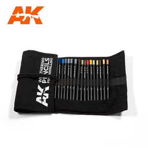 AK Interactive AK10048 WEATHERING PENCILS FULL RANGE CLOTH CASE – immagine 2