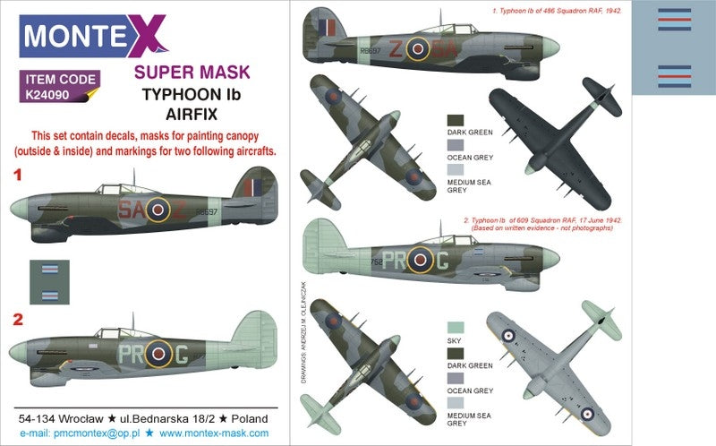 Montex K24090 TYPHOON Ib (PORTE DE VOITURE) pour AIRFIX 1/24