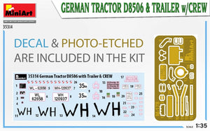 MiniArt 35314 GERMAN TRACTOR D8506 &amp;amp; TRAILER w/CREW 1/35 – zdjęcie 2