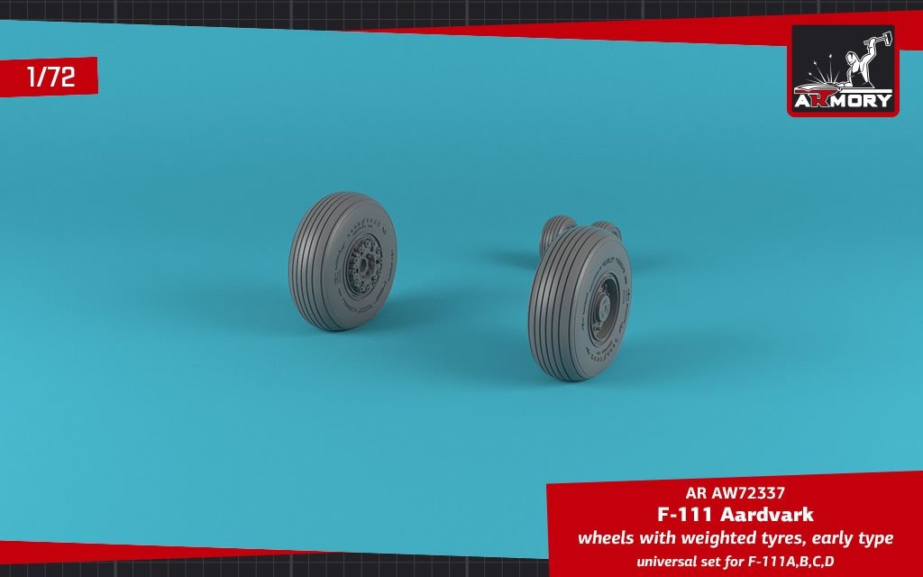 Armory Models AW72337 F-111A/B/C/D Aardvark wheels w/ weighted tires 1/72 – Bild 3