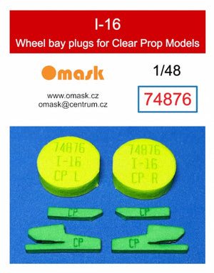 Omask 74876 I-16 wheel bay plugs (for Clear Prop Models) 1/48