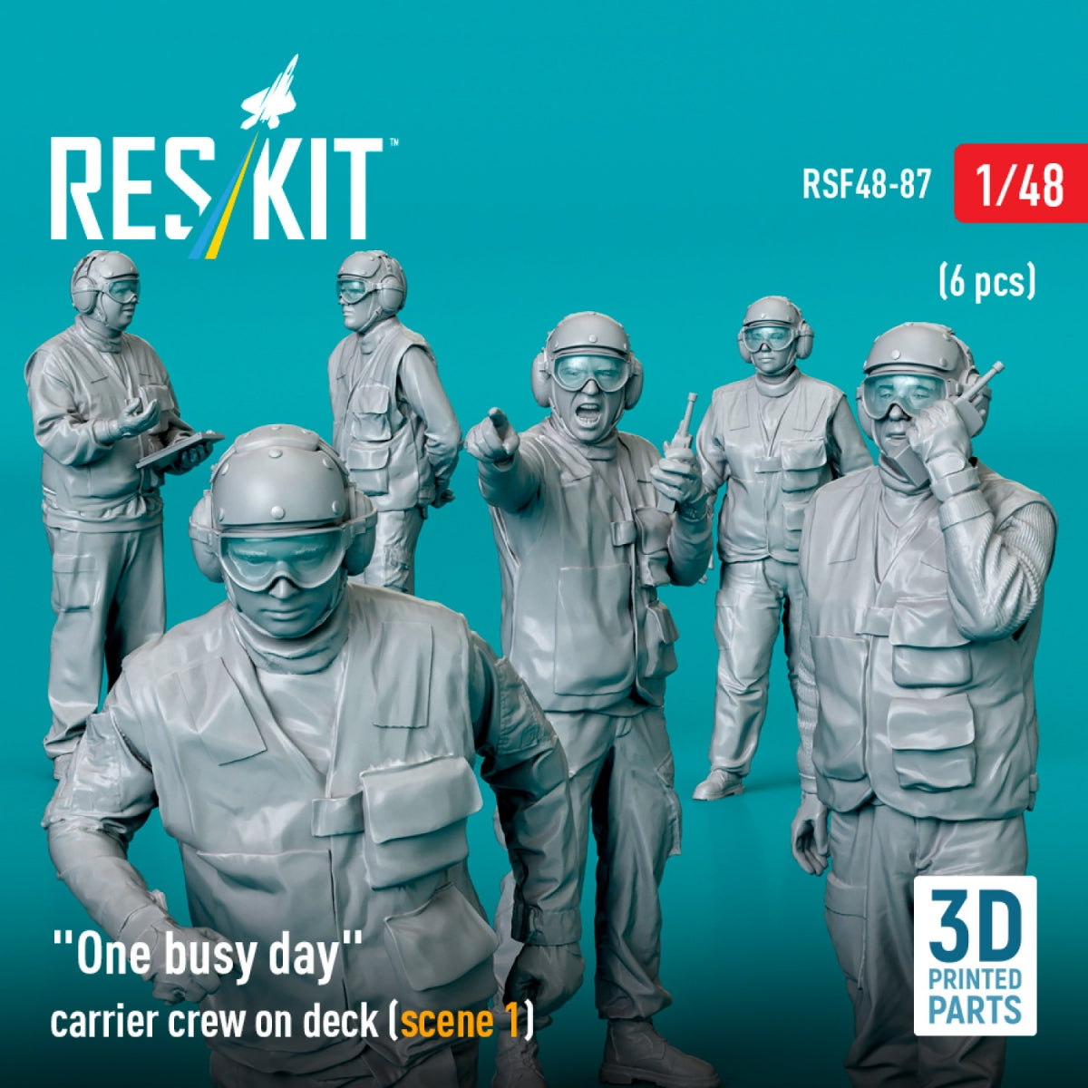 RESKIT RSF48-0087 « Une journée chargée » : l&amp;#39;équipage du porte-avions sur le pont (scène 1) (6 pièces) (Impression 3D) 1/48 – image 2