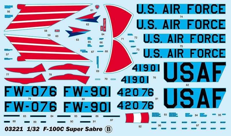 Trumpeter 03221 F-100C Super Sabre 1/32 – imagen 4