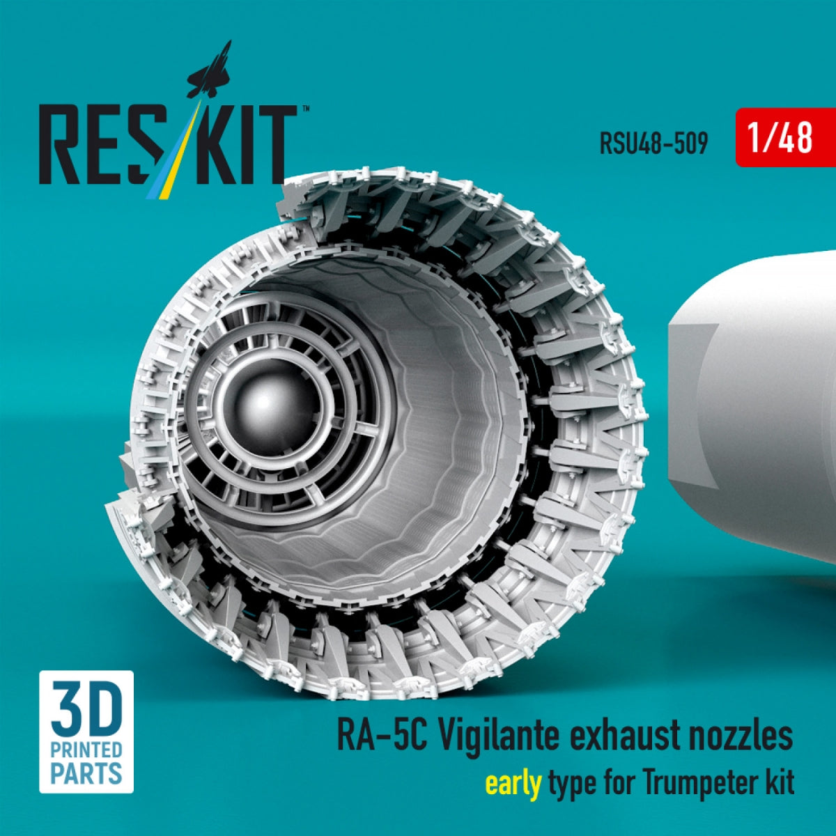 RESKIT RSU48-0509 RA-5C Vigilante exhaust nozzles late type for Trumpeter kit (3D Printed) 1/48