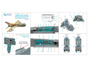 Quinta Studio QD+48577 MiG-21MF Fishbed-J (Moscow plant) 3D-Printed &amp;amp; colored Interior on decal paper (Eduard) (with 3D-printed resin parts) 1/48 – image 2