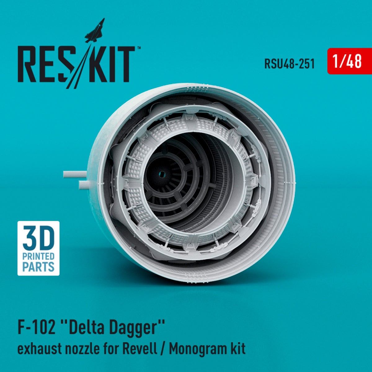 RESKIT RSU48-0251 F-102 &amp;quot;DELTA DAGGER&amp;quot; EXHAUST NOZZLE FOR REVELL / MONOGRAM KIT (3D PRINTED) 1/48 – Bild 2