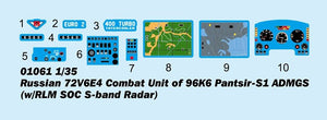 Trumpeter 01061 Russian 72V6E4 Combat Unit of 96K6 Pantsir-S1 ADMGS(w/RLM SOC S-band Radar) 1/35 – immagine 3