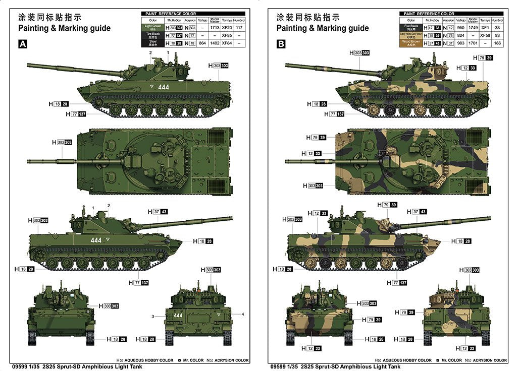 Trumpeter 09599 2S25 Sprut-SD Amphibious Light Tank 1/35 – immagine 3