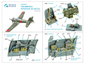Quinta Studio QD48477 A6M3 Zero 3D-Printed coloured Interior on decal paper (Eduard) 1/48 – imagen 2