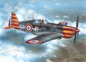 Azur A114 Morane Saulnier MS 406C.1 Rayures rouges et jaunes (1/72)