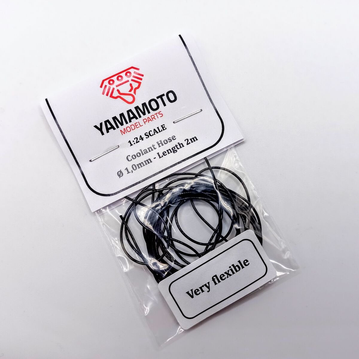 Tuyau de refroidissement Yamamoto Model Parts YMPTUN77, noir, 1,0 mm, 2 m, très flexible, échelle 1/24