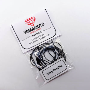 Tuyau de refroidissement Yamamoto Model Parts YMPTUN77, noir, 1,0 mm, 2 m, très flexible, échelle 1/24