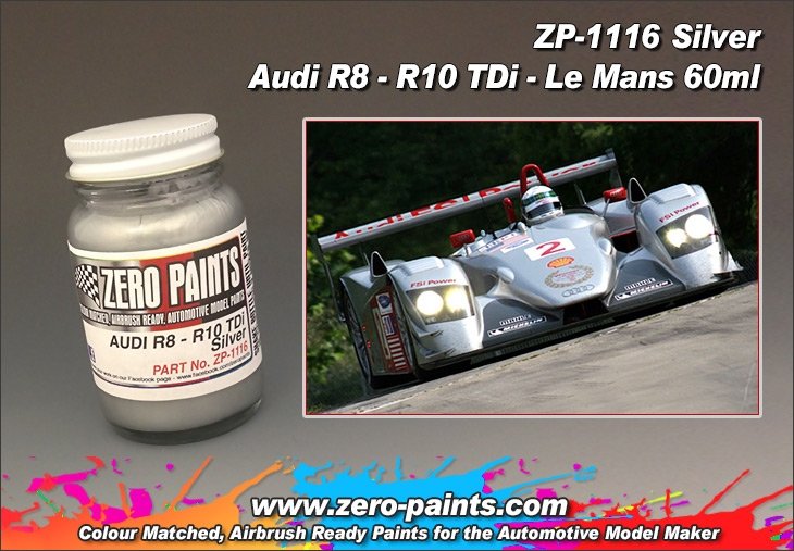 Zero Paints ZP-1116 Audi R8-R10 TDi Silver Le Mans Paint 60ml – immagine 3