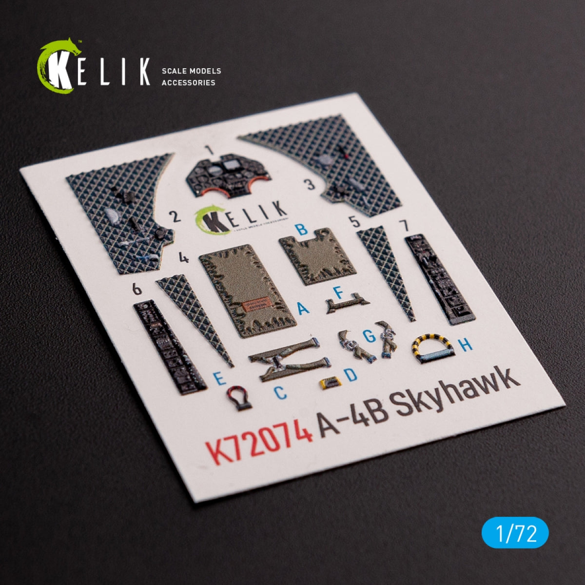 KELIK K72074 A-4B &amp;quot;Skyhawk&amp;quot; interior 3D decals for Hobby 2000/Fujimi kit 1/72