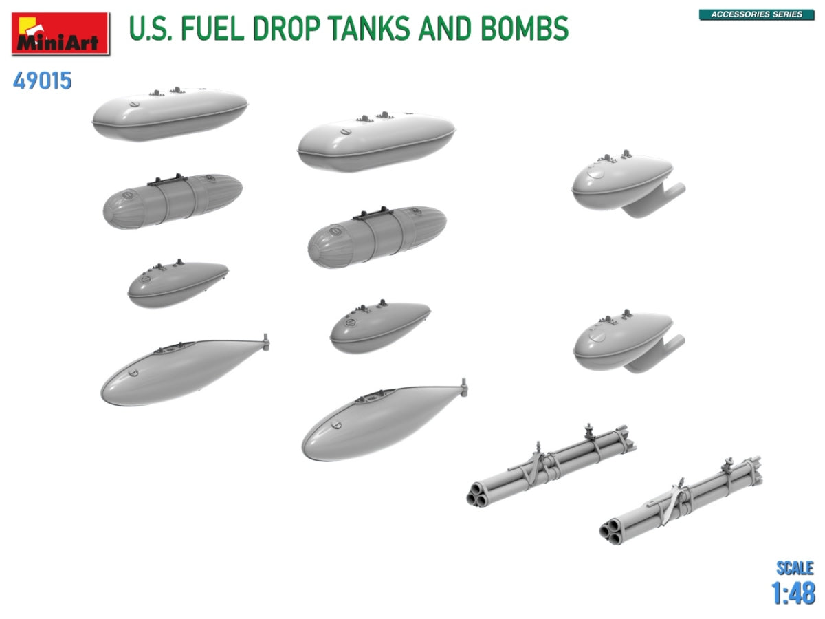 MiniArt 49015 US FUEL DROP TANKS AND BOMBS 1/48 – image 4