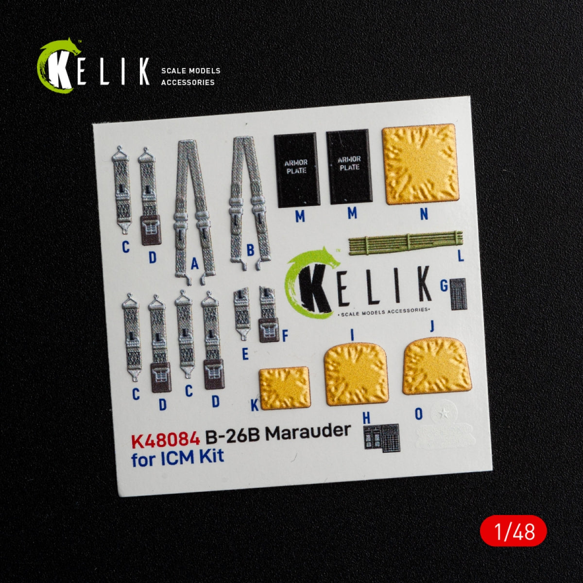 KELIK K48084 B-26B Marauder interior 3D decals for ICM kit 1/48 – Bild 2