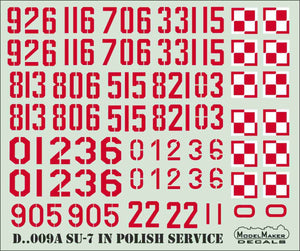 ModelMaker Decals D48009A Su-7 in Polish service 1/48