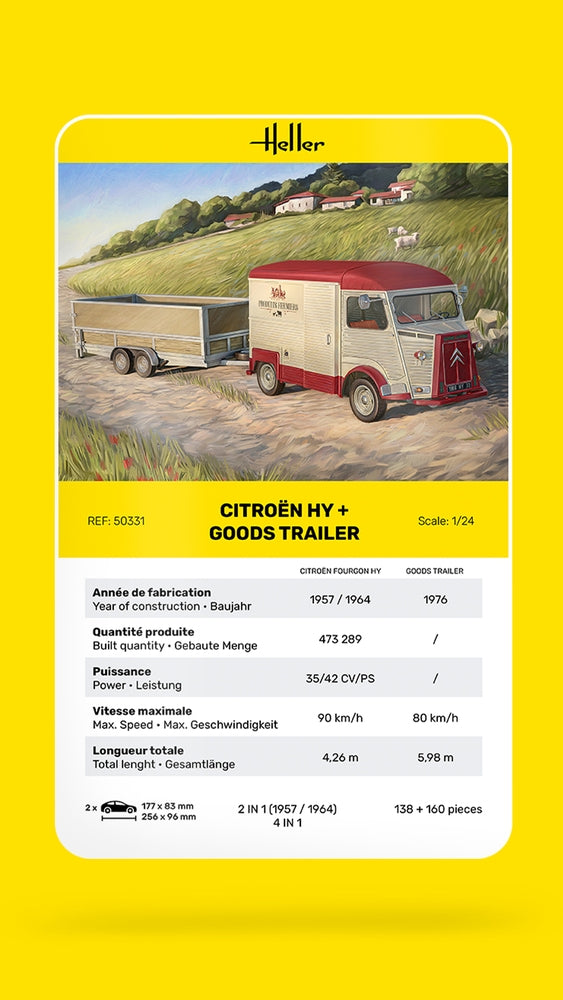 Heller 50331 Citroen HY + Goods Trailer 1/24 – immagine 6