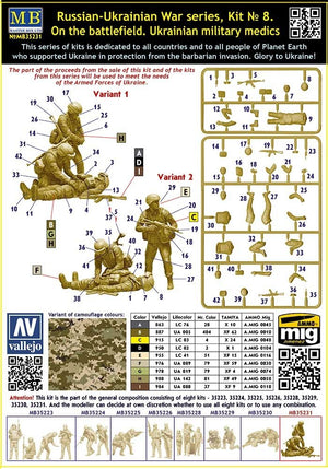 Master Box 35231 Russian-Ukrainian War series, Kit № 8. On the battlefield. Ukrainian military medics 1/35 – immagine 2