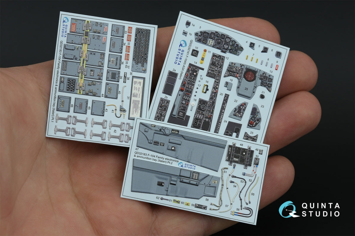 Quinta Studio QD32181 F-104S-ASA 3D-Printed coloured Interior on decal paper (Italeri) 1/32 – Bild 2