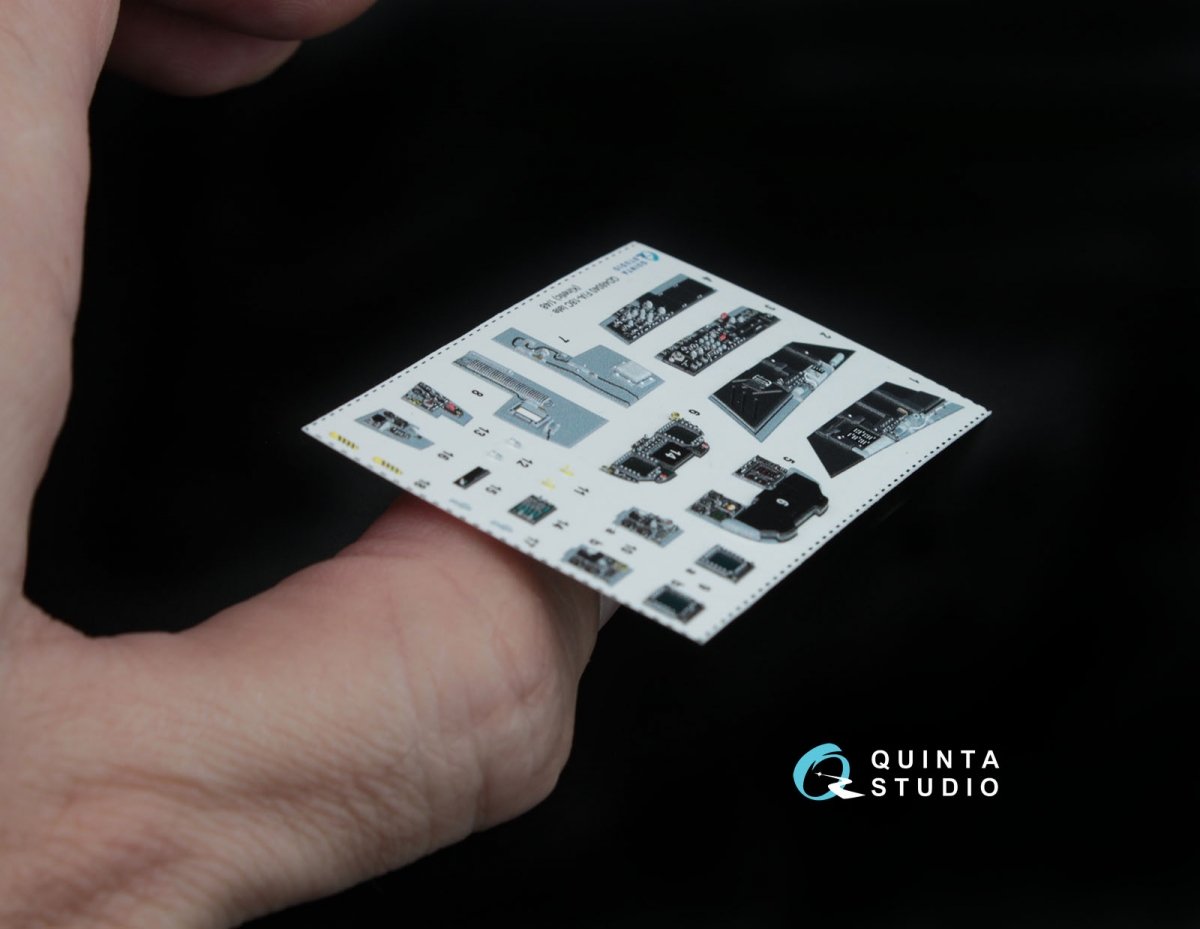 Quinta Studio QD48040 F/A-18С (late) 3D-Printed &amp;amp; coloured Interior on decal paper (for Kinetic) 1/48 – immagine 7