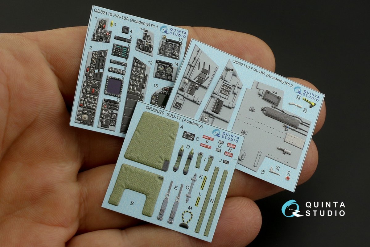 Quinta Studio QD32110 F/A-18A 3D-Printed &amp;amp; coloured Interior on decal paper (Academy) 1/32 – zdjęcie 2