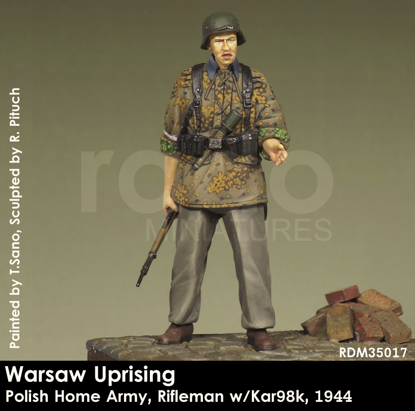 RADO Miniatures RDM35017 Soulèvement de Varsovie, Armée de l'intérieur polonaise, Fusilier avec Kar98k (1/35)