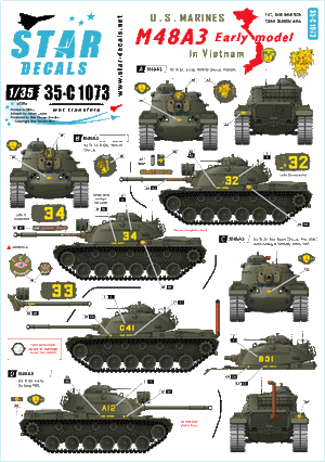 Star Decals 35-C1073 M48A3 Early model 1/35