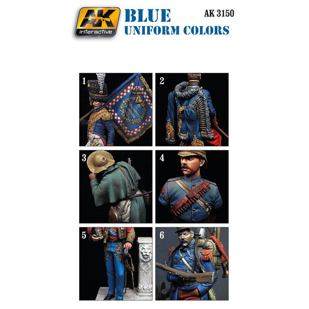 AK Interactive AK3150 BLUE UNIFORM COLORS 6x17ml – image 2