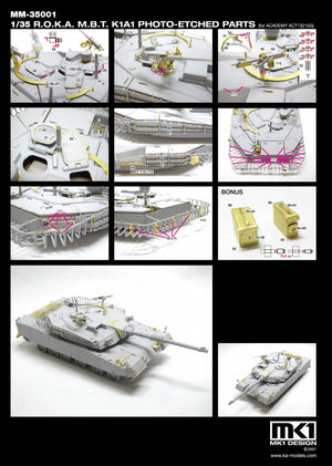 MK1 Design MM-35001 R.O.K.A K1A1 DETAIL-UP ETCHED PARTS 1/35 – Bild 2