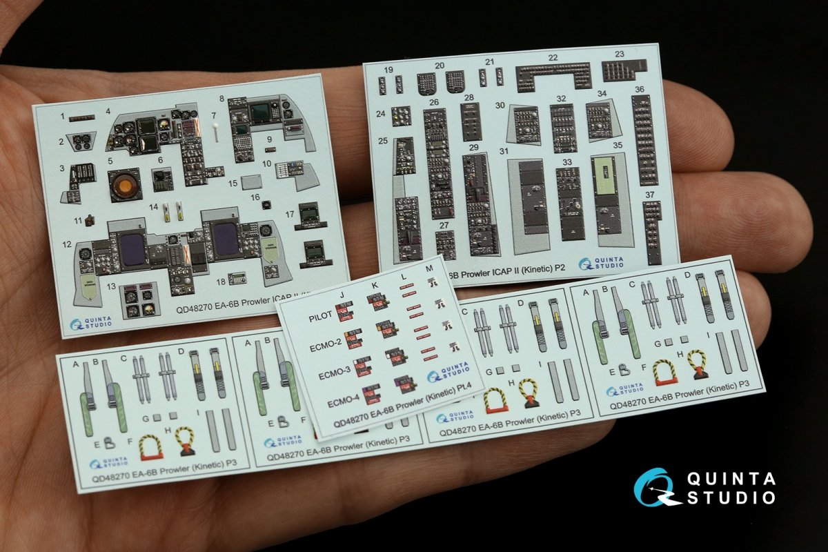 Quinta Studio QD48270 EA-6B Prowler (ICAP II) 3D-Printed &amp;amp; coloured Interior on decal paper (Kinetic) 1/48 – Bild 6