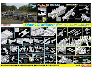 Dragon 6918 Sd.Kfz 7 8ton Halftrack mit sFH18 15cm Howitzer 1/35 – immagine 2