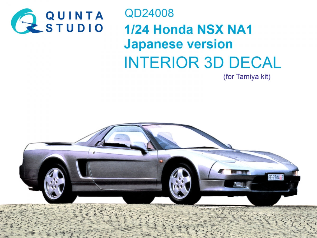Quinta Studio QD24008 Honda NSX NA1 Japanese version 3D-Printed &amp;amp; coloured Interior on decal paper (Tamiya) 1/24