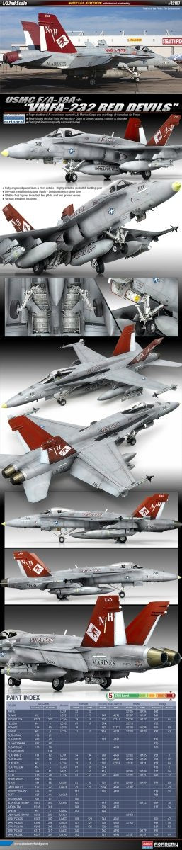 Academy 12107 USMC F/A-18A+ VMFA-232 RED DEVILS 1/32 – image 3