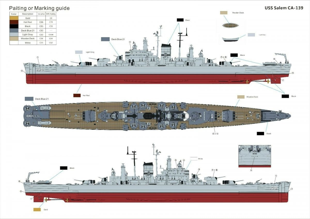 Very Fire VF700908DX USS Salem CA-139 ( Deluxe version ) 1/700 – Bild 2