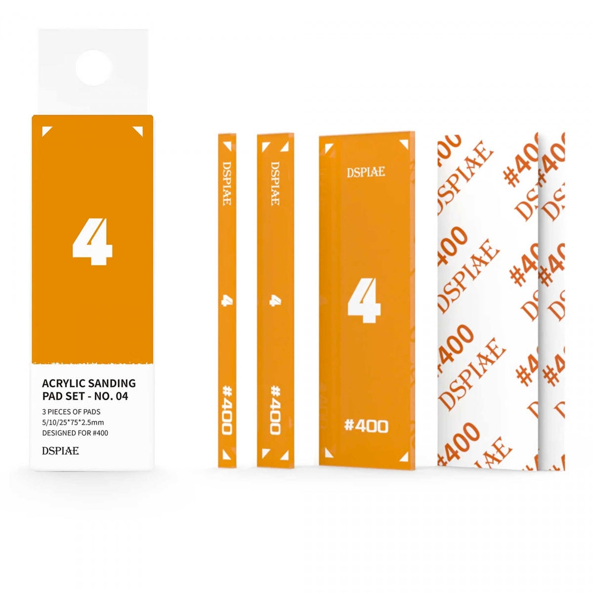 DSPIAE PT-SP04 Acrylic Sanding #400 Pad Set 3 pcs / Zestaw akrylowych płytek szlifierskich #400 3 szt