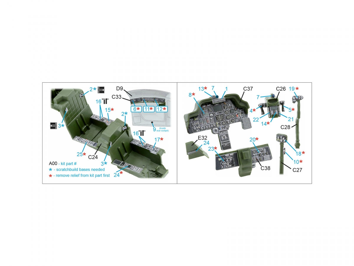 Quinta Studio QDS-48572 AH-64A 3D-Printed &amp;amp; colored Interior on decal paper (Academy/Modelist) (small version) 1/48 – image 12