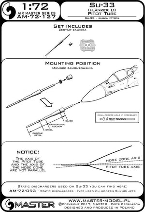 Master AM-72-127 Su-33 (Flanker D) Pitot tube 1/72 – image 4