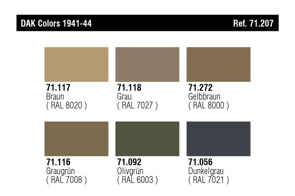 Vallejo 71207 DAK Couleurs 1941-1944 (6x17ml) – image 2