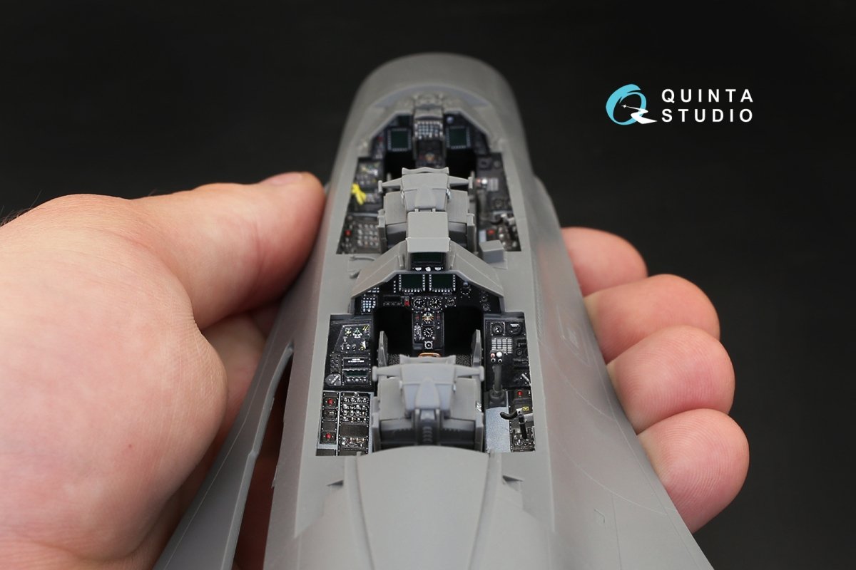 Intérieur imprimé en 3D et coloré sur papier décalcomanie Quinta Studio QD32031 F-16I (pour maquette Academy) 1/32 – image 7