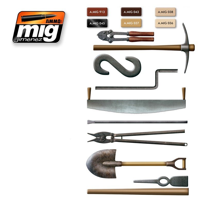 AMMO Mig 7112 TOOLS COLORS 6x17ml – imagen 2