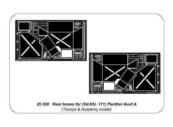Aber 25020 Rear boxes for (Sd.Kfz. 171) Panther Ausf.A 1/25 – zdjęcie 12