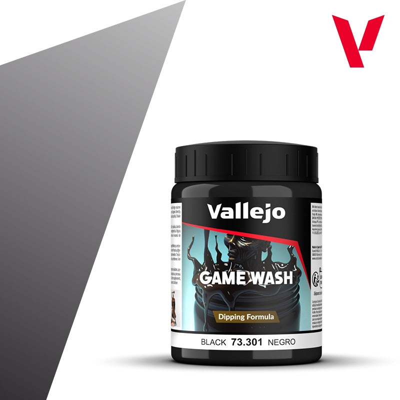 Vallejo 73301 Game Wash Dipping Formula - Black Negro 200ml