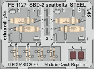 Ceintures de sécurité Eduard FE1127 SBD-2 STEEL ACADEMY 1/48
