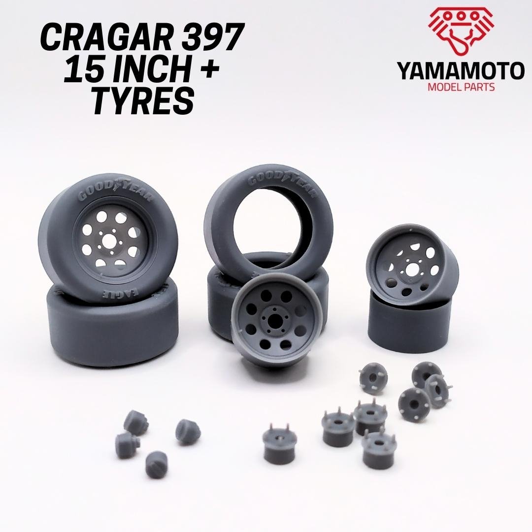 Yamamoto YMPRIM15 Cragar 397 15&amp;quot; + Tyres Prokit! 1/24 – imagen 4