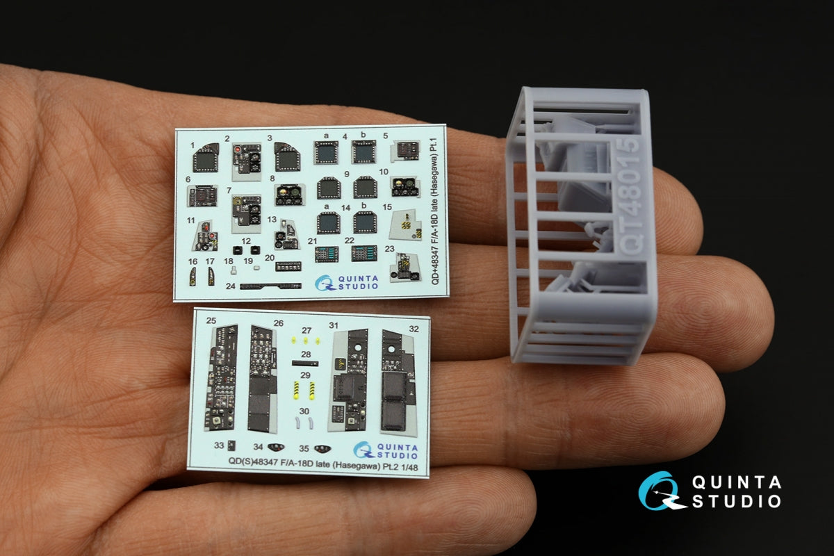 Quinta Studio QDS+48347 FA-18D late 3D-Printed coloured Interior on decal paper (Hasegawa) (with 3D-printed resin parts) (Small version) 1/48 – Bild 3
