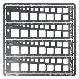 Tamiya 74156 Modelling Template (Square, 1-10mm) Stainless Steel