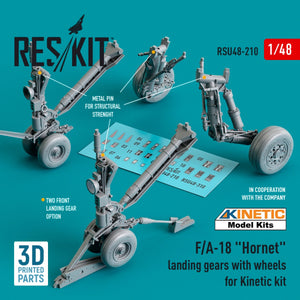 RESKIT RSU48-0210 F/A-18 &amp;quot;HORNET&amp;quot; LANDING GEARS WITH WHEELS FOR KINETIC KIT (RESIN &amp;amp; 3D PRINTED) 1/48 – Bild 2
