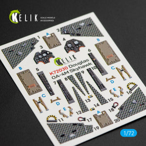 KELIK K72030 OA-4M &amp;quot;SKYHAWK&amp;quot; INTERIOR 3D DECALS FOR FUJIMI/HOBBY 2000 KIT 1/72